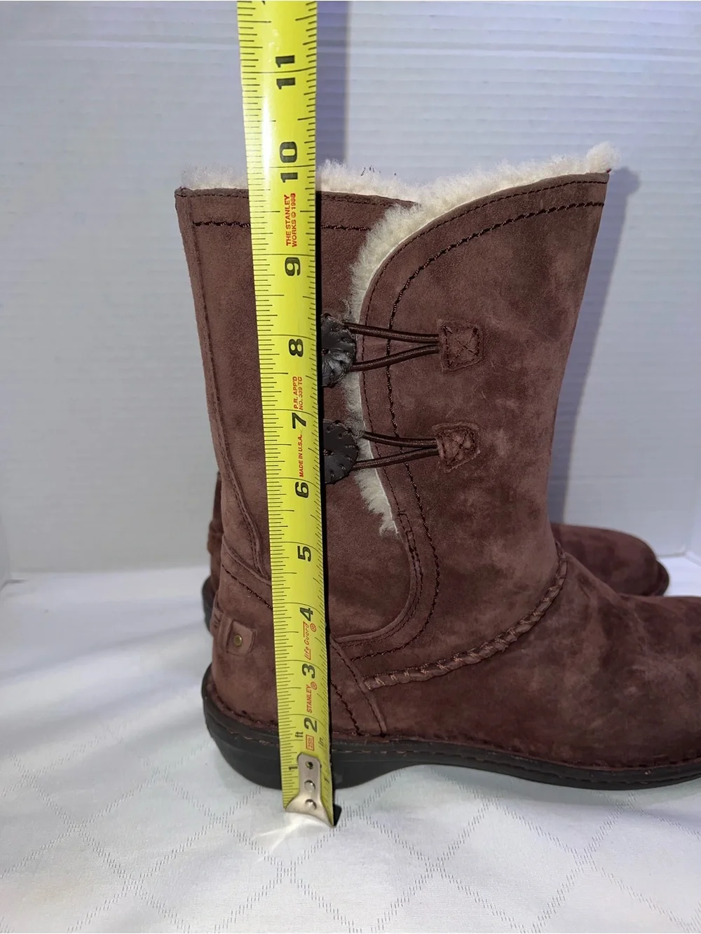 🔥🔥🔥 UGG Boots Womens Kimbra Brown Suede Sheepskin Mid Calf 1004742 Size 10